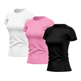 Kit 3 Camisetas Feminina Dry Fit