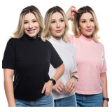 Kit 3 Camisetas Feminina