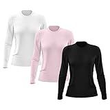 Kit 3 Camisetas Feminina Manga Longa Térmica Proteção Solar UV Dry Fit Segunda Pele X  Tamanho M