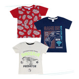 Kit 3 Camisetas Infantil Verão Menino