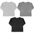 Kit 3 Camisetas Lisas Para Bebês Manga Longa Cmbk2