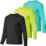 Kit 3 Camisetas Manga Longa Infantil Térmica Uv 50 Proteção 14 Preto Amarelo Verde 