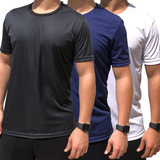 Kit 3 Camisetas Masculina Basica Slim