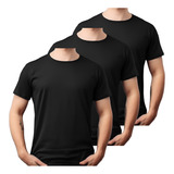 Kit 3 Camisetas Masculina Casual Lisa Algodão Premium