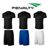 Kit 3 Camisetas Masculina E Calção Conjunto Academia Penalty