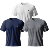 Kit 3 Camisetas Masculinas Dry Fit Academia Verão Básico