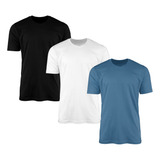 Kit 3 Camisetas Masculinas Lisas Básicas 100 Algodão Ssb