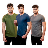 Kit 3 Camisetas Masculinas Slim Fit