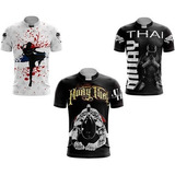 Kit 3 Camisetas Muay Thai Competidor