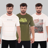 Kit 3 Camisetas Oversized Masculina De Algodão