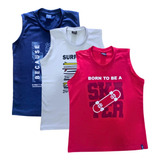 Kit 3 Camisetas Regata