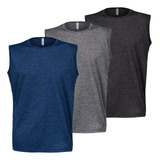 Kit 3 Camisetas Regata Machão Dry Fit Masculina Fitness