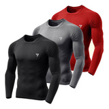 Kit 3 Camisetas Térmicas Masculina Segunda Pele Camisa Uv50 