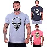 Kit 3 Camisetas Tradicional Masculina Clássica MXD Conceito Básica Camisas Estampas Algodão EG Opção 04 