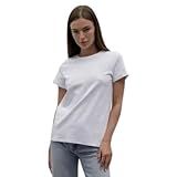 Kit 3 Camisetas Tshirt Feminina Básica Branca Manga Baby Look De Algodão BR Alfa GG Regular 3 Brancas
