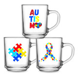 Kit 3 Canecas Café chá Personalizadas 255ml Tema Autismo