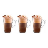 Kit 3 Canecas Taça 255ml Xícara Alta Dolce Gusto Cappuccino 