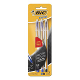 Kit 3 Canetas Esferográficas Bic Cristal Ultra Fine Cor Da Tinta 2 Azul 1 Preta