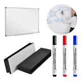 Kit 3 Canetas Marcador Apagador De Lousa Quadro Branco Cor Colorido
