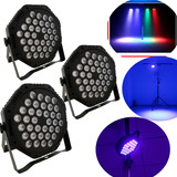 Kit 3 Canhão De Luz Refletor 36 Led Rgb Dmx Strobo Bivolt