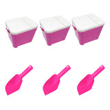 Kit 3 Canister Guardar Ração Cachorro Gato 3 Pás Higienica R
