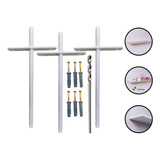 Kit 3 Cantoneiras Invisível Embutir Prateleira Madeira 30cm