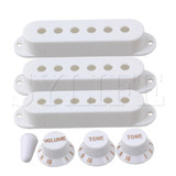 Kit 3 Capa Captador Single 3 Knobs Ponteira Chave Sel Branco