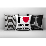 Kit 3 Capas De Almofadas Decorativas Rio De Janeiro Mod01