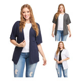 Kit 3 Cardigans Fem