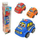 Kit 3 Carrinhos Carro De Fricção Bombeiro Ambulancia Policia