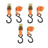 Kit 3 Catraca Com Cinta De Amarração Com Gancho Moto 800 Kg 3 M Fechada Robustec Cor Laranja