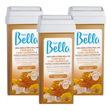 Kit 3 Ceras Roll on Depilação Camomila Calêndula Depil Bella