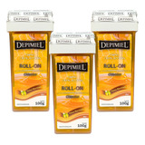 Kit 3 Ceras Roll on Refil Depilatória Clásisca Mel Depimiel