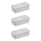 Kit 3 Cestinha Organizadora Divisórias Closet Gaveta Armário