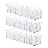 Kit 3 Cesto Organizador Com Divisórias Closet Gaveta Armário