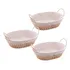Kit 3 Cestos De Pães Decorativo Cesta Forrado Mesa Com Forro Cor Bege