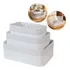Kit 3 Cestos Organizadores De Bambu Multiuso Com Forro Cor Branco