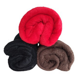 Kit 3 Cobertor Manta Fleece Casal Lisa Super Macia
