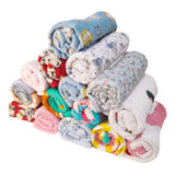 Kit 3 Cobertor Manta Infantil Bebe Soft Estampado Menina