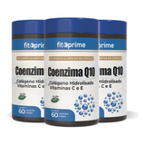 Kit 3 Coenzima Q10 Colágeno Hidrolisado Vitaminas C E 60cps