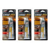 Kit 3 Cola Junta Selante Motor Orbived Silicone Cinza 50g