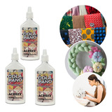 Kit 3 Cola Pano P Tecidos De Algodão Branca 100g Acrilex