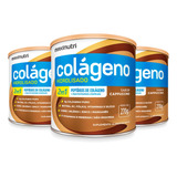 Kit 3 Colágeno Pó Hidrolisado Cappuccino Lata 250g Maxinutri