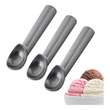 Kit 3 Colher Pegar Sorvete Bola Aluminio Polido Profissional