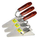 Kit 3 Colheres Para Pedreiro Triangular 8 Bartex