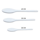 Kit 3 Colheres Polietileno Maciça Confeitaria Culinaria Cabo Branco Sol rac