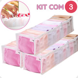 Kit 3 Colmeia Organizadora Gaveta Tela P Calcinha 30 Nichos