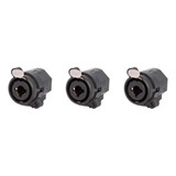Kit 3 Conector Painel Fêmea Combo Xlr P10 Trs Wireconex
