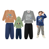 Kit 3 Conjunto Infantil Masculino Atacado Inverno Moletom