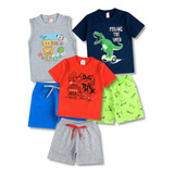 Kit 3 Conjunto Infantil Masculino Roupa De Verão Menino